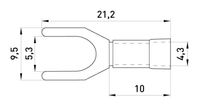 TERMINAL CABLU, IZOLAT, FURCUȚĂ E.TERMINAL.SUPORT.SV.1,25.5.ALBASTRU 0.5-1.5 MM 2, ALBASTRU E.NEXT