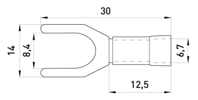 KABELVERBINDER, ISOLIERT, GABEL E.KLEMME.STAND.SV.5,5.8.GELB 4-6 MM2, GELB E.NEXT