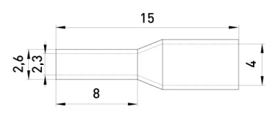 CABLE TERMINAL, INSULATED, BUSHING E.TERMINAL.STAND.E2508.YELLOW 2.5 MM2, YELLOW E.NEXT