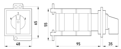 PACKAGE SWITCH E.INDUSTRIAL.SB.0-1-2.3.32, 3P, 32A (0-1-2) E.NEXT