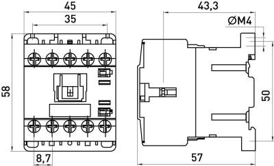 Contactor E.INDUSTRIAL.UKC.12M.220, 220 V, 1NO, E.NEXT