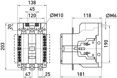 Contactor E.INDUSTRIAL.UKC.180.230, 230 V, 1NO+1NC, E.NEXT