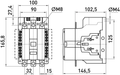 Contactor E.INDUSTRIAL.UKC.100.220, 220 V, 1NO+1NC, E.NEXT