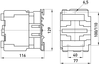Contactor E.PRO.UKC.4.65.230.1NO, 230 V, 1NO+1NC, E.NEXT