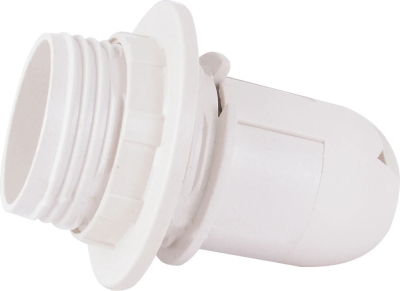 Plastic LAMP socket E14 WITH NUT, WHITE E.LAMP socket WITH NUT.E14.PL.WHITE, E.NEXT