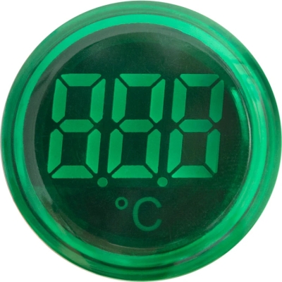 Temperature indicator LED E.AD22.TEMP, Ø22MM, AC 80-380 V, -25…+199 °c GREEN, E.NEXT