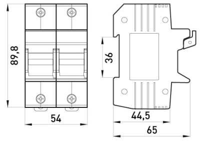 FUSE holder FOR DIN RAIL E.FUSE.1451.H2, FOR FUSES 14×51, 2P, 63 A, E.NEXT