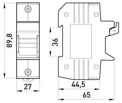 FUSE holder FOR DIN RAIL E.FUSE.1451.H1, FOR FUSES 14×51, 1P, 63 A, E.NEXT