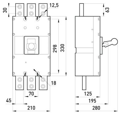 Мощностни автоматичен прекъсвач e.industrial.ukm.1000S.1000, 3р, 1000А E.NEXT