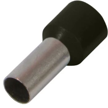 Кабелна обувка изолирана, втулкова e.terminal.stand.e1508.black 1,5 кв.мм, черна E.NEXT