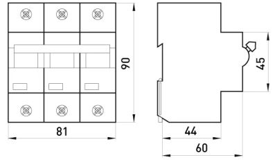 Întrerupător modular e.industrial.mcb.150.3.D125, 3p, 125A, D, 15kA, E.NEXT